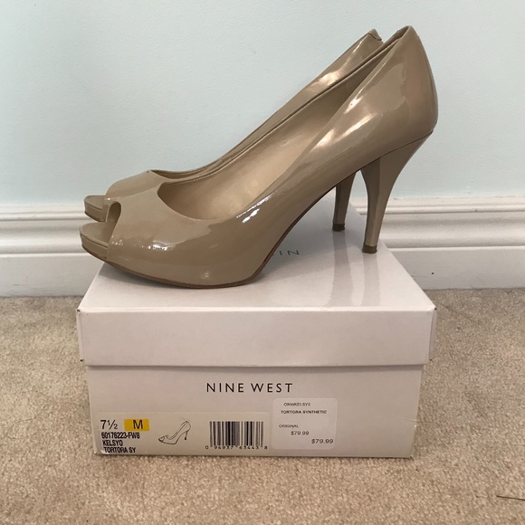Nine West Kelsyo Peep Toe Heels, Nude, 7.5M - Picture 3 of 6